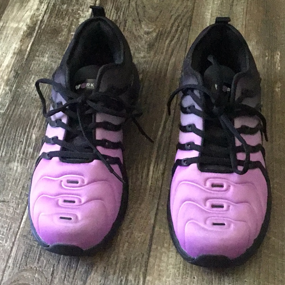 Purple and Black Low-Top Sneakers with Cushioned Sole